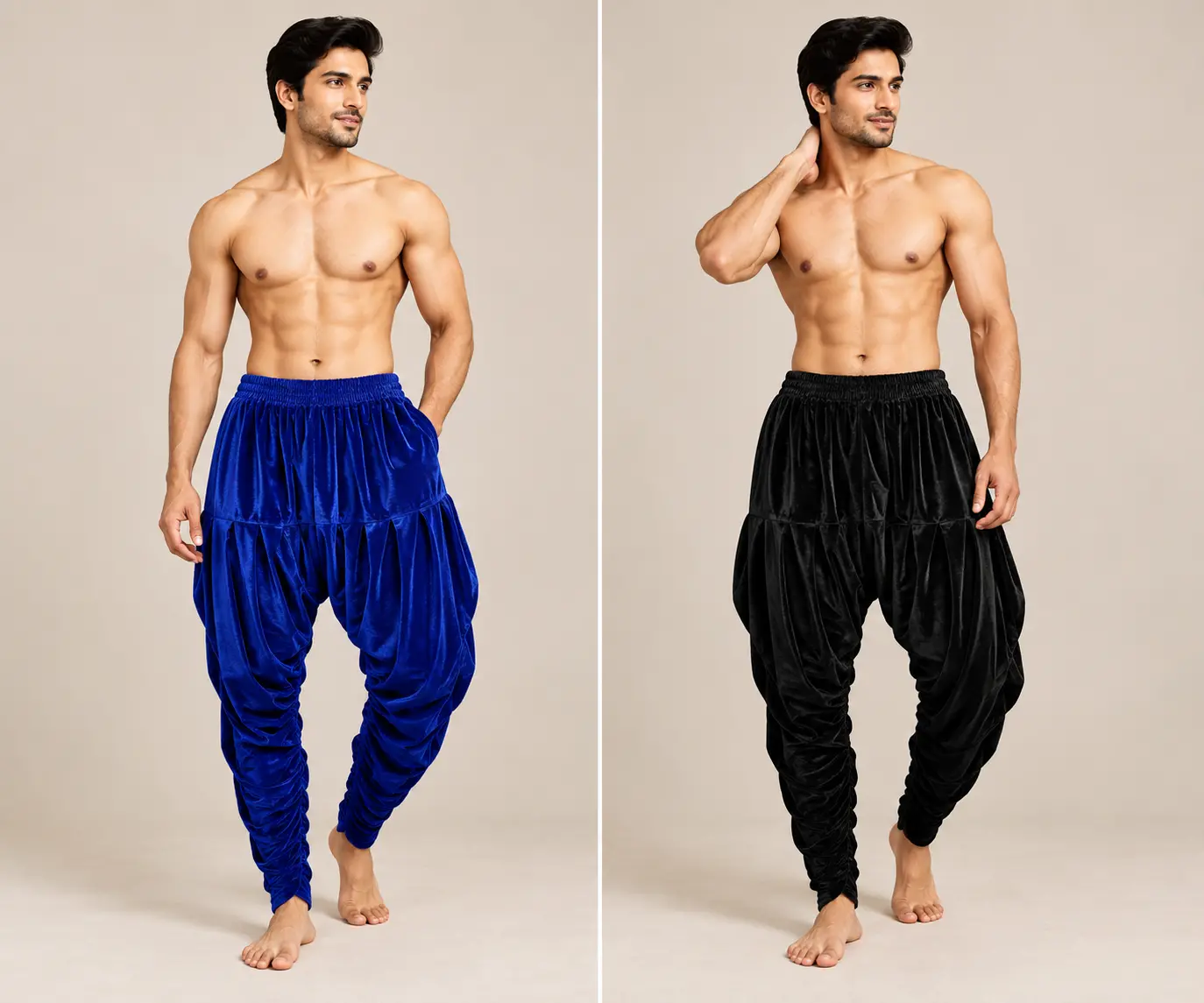 Men’s Ruched Harem Style Pajama with Elastic Waist