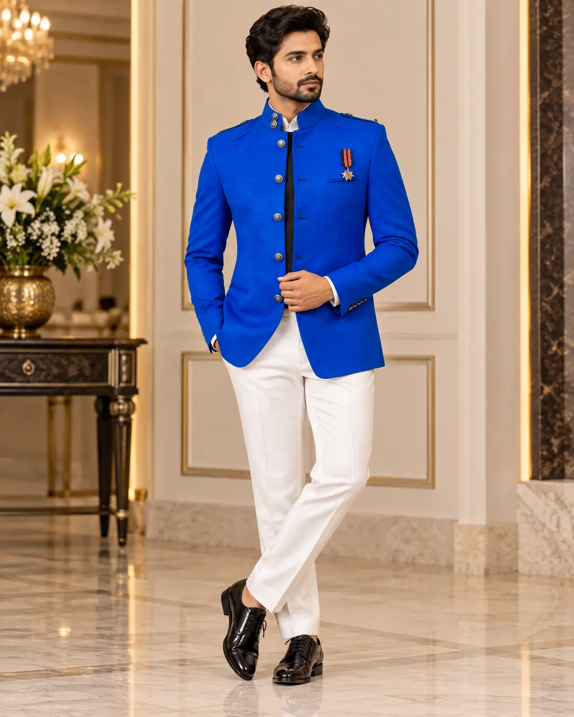 Men’s Royal Blue Jodhpuri Blazer