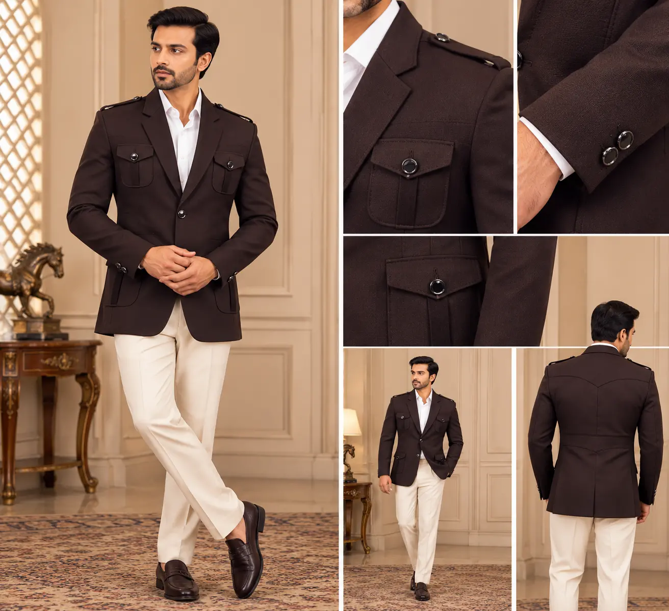 Men’s Dark Brown Hunting Blazer