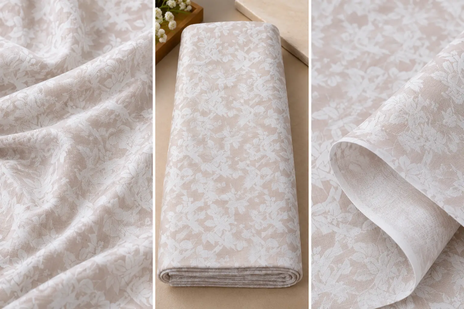 Premium Botanical Pattern Shirt Fabric