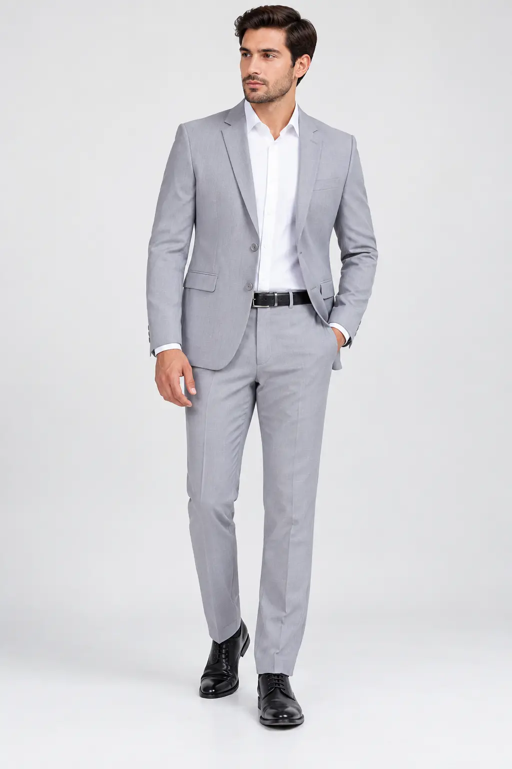 Men’s Light Grey Slim Fit Formal Suit