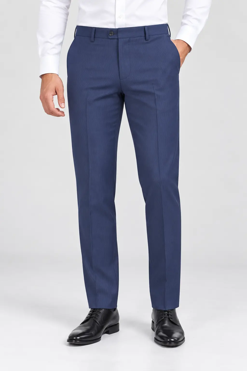 Men’s Navy Blue Slim Fit Formal Trousers