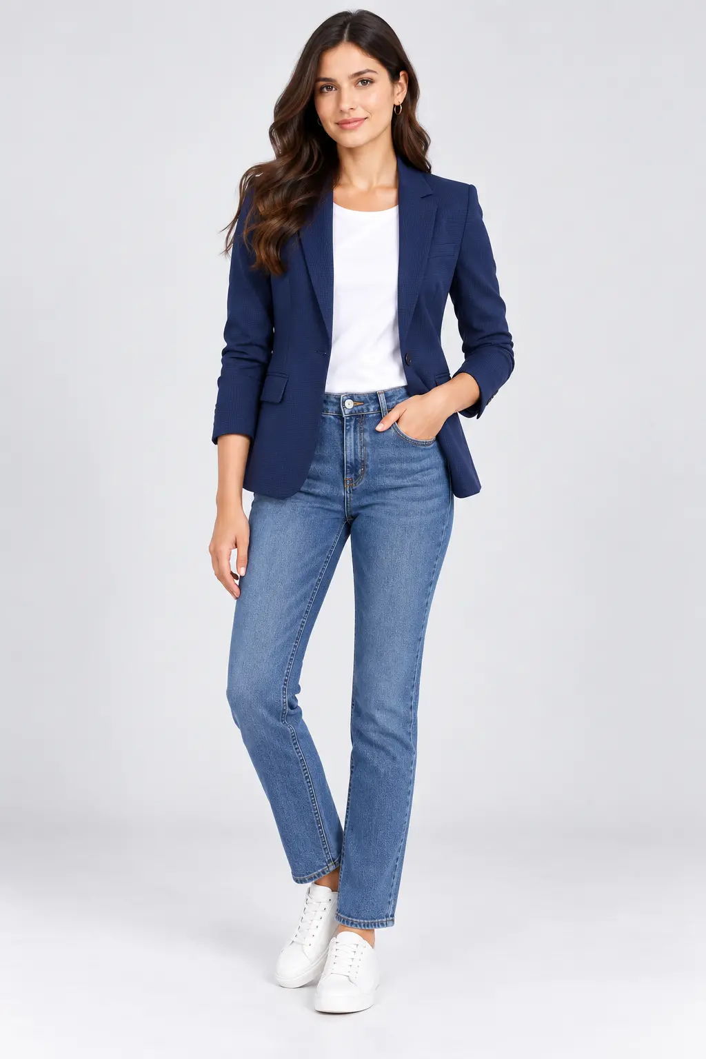 Women’s Navy Blue Slim Fit Blazer
